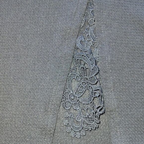 Papaya Medium Black Bodycon Dress V-Neck Lace Trim USA Black Gray White Print - Picture 15 of 16